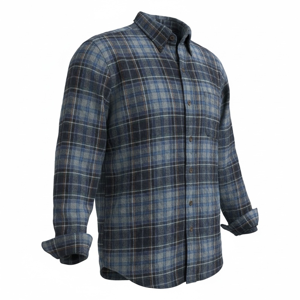 Vintage Pendleton Wool Made in USA Men's Navy and Gray Plaid Button Down Shirt L